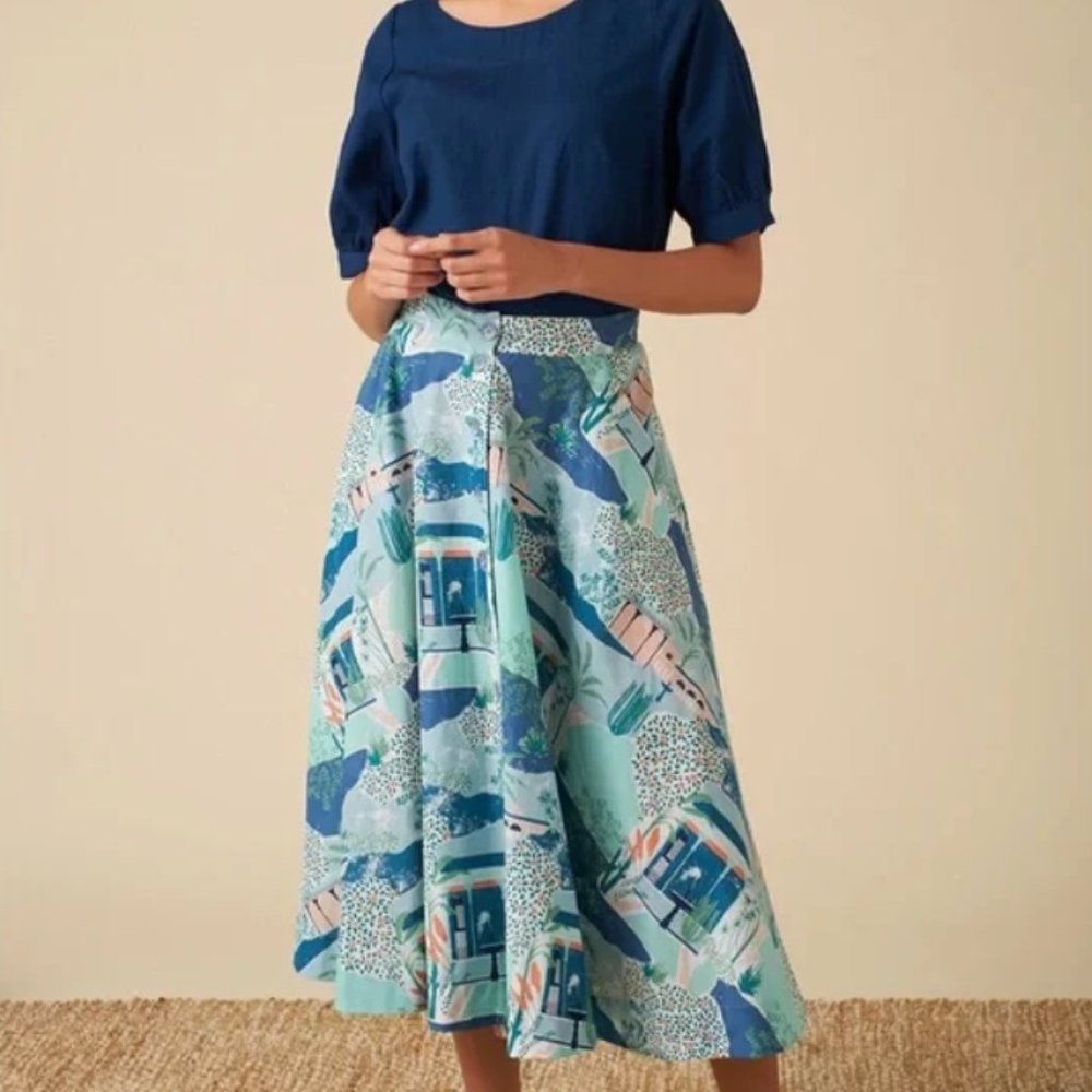 Modcloth Emily and Fin Picture the Scene A-Line Midi Skirt